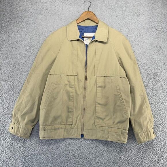 Vintage London Fog Jacket Men's 40 Regular Brown Zip Bomber Pockets Casual 90s - Picture 1 of 13